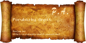 Porubszky Anett névjegykártya